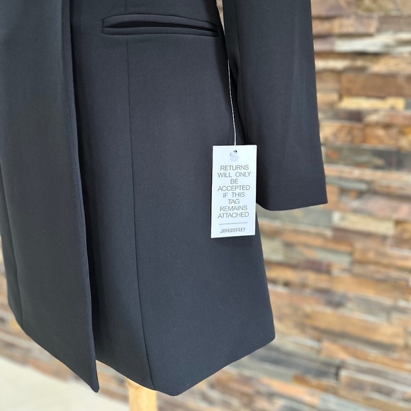 Jay Godfrey NWT ACE MINI TUXEDO BLAZER/DRESS BLACK - Picture 9 of 13